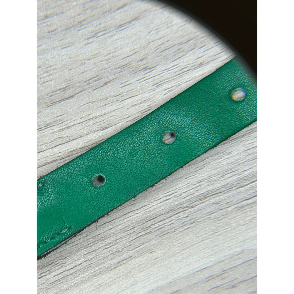 Green Leather Belt Braided Size S Boho Vintage - Picture 6 of 9